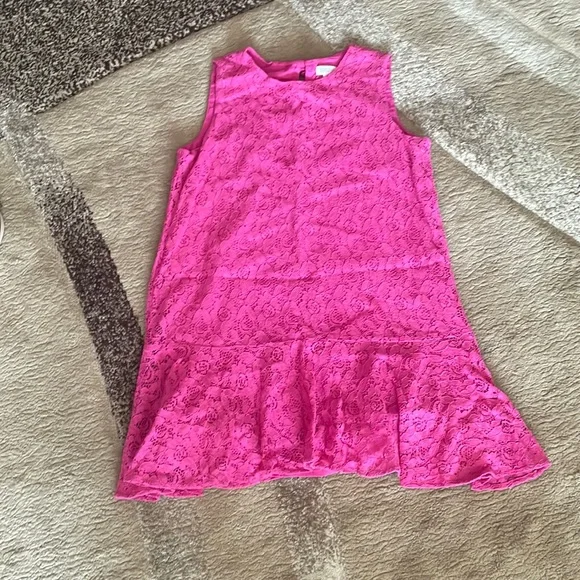 Girls Gymboree pink lace dress: size 10-12